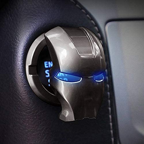 AutoBizarre Car Engine Ignition Start Stop Switch Button Ring Iron Man Cover for Switch Protection and Decoration for All Cars