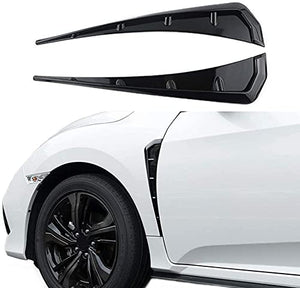 AutoBizarre Car Styling Decorative Black Fender Side Vents Air Flow Duct Stickers - Set of 2 - Compatible with All Cars