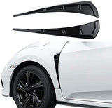 AutoBizarre Car Styling Decorative Black Fender Side Vents Air Flow Duct Stickers - Set of 2 - Compatible with All Cars
