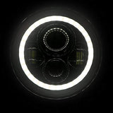 AutoBizarre Headlight DRL with Full Ring Angel Eye Projector Light for All Royal Enfield Bikes (7 inch), LED