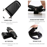 AutoBizarre Car Sun Visor Glasses Clip Holder/Card Holder with 180 Degree Rotation and Carbon Fiber Design Finish