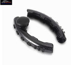 AutoBizarre Car Anti Skid Non Slip Black Carbon Fiber Decoration Steering Wheel Grip Covers with Spinner Booster Handle Knob Ball Universal for All Cars - Set of 2 pcs