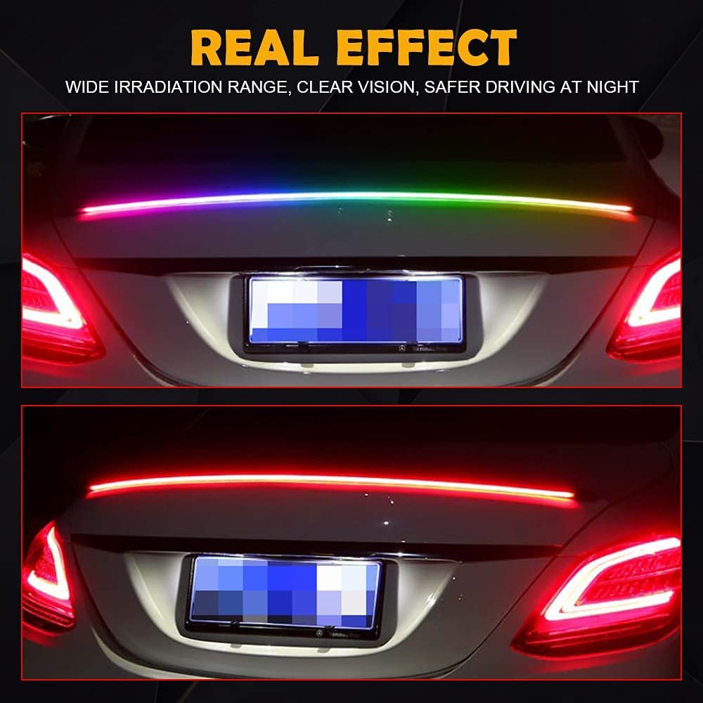 AutoBizarre 52 inch Multicolor LED Carbon Fiber Finish Car Spoiler Lig