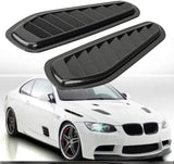 AutoBizarre Car Styling Decorative Air Flow Intake Hood Scoop Bonnet Fender Black Carbon Fiber Vents Stickers - Set of 2 - Compatible with All Cars
