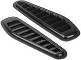 AutoBizarre Car Styling Decorative Air Flow Intake Hood Scoop Bonnet Fender Black Carbon Fiber Vents Stickers - Set of 2 - Compatible with All Cars
