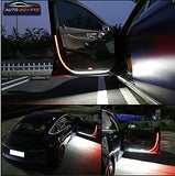 AutoBizarre Car Anti Collision Door Safety 144 LED Strobe Flashing Moving Matrix Strip Light Door Warning Light For All Cars (Set of 2 piece)