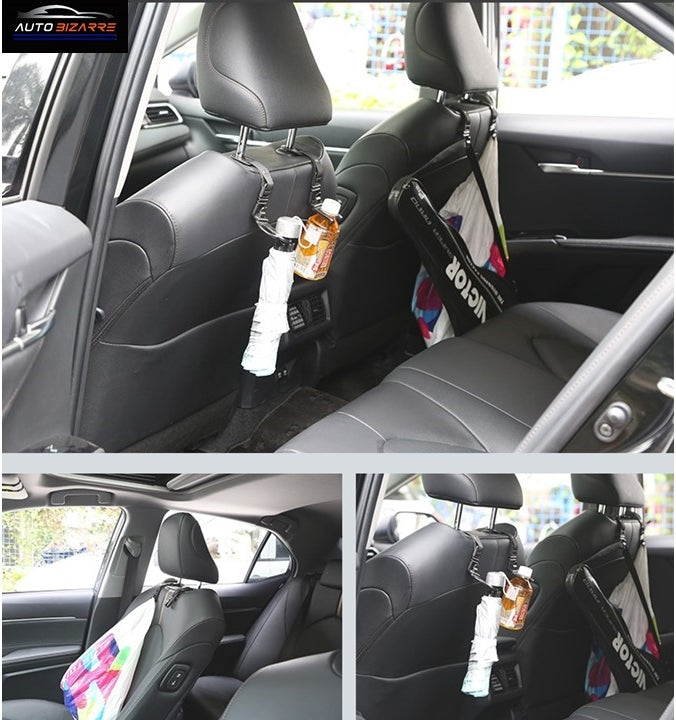 AutoBizarre Car Head Rest Multi-use Hook/Bottle Holder/Hanger for Groc