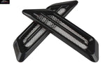 AutoBizarre Car Styling Decorative Side Vents Air Flow Duct Grill Sticker Black Color with Silver Grill Universal for All Cars - Set of 2 pcs