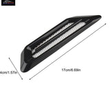 AutoBizarre Car Styling Decorative Side Vents Air Flow Duct Grill Sticker Black Color with Silver Grill Universal for All Cars - Set of 2 pcs